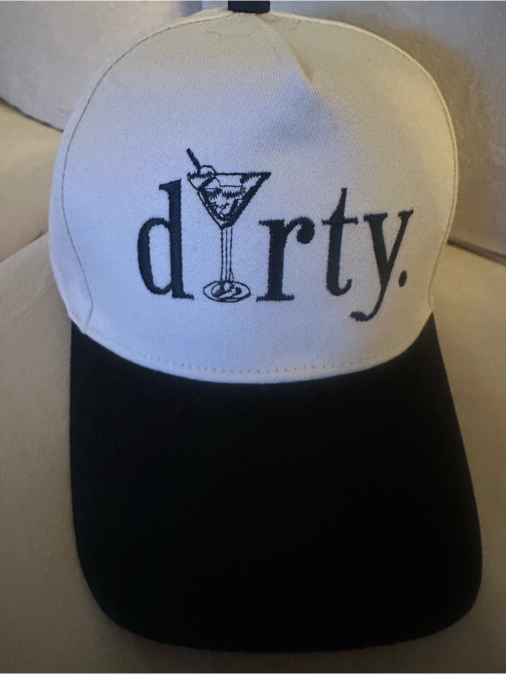 Dirty Martini Logo Two-Tone Baseball Cap - White and Black